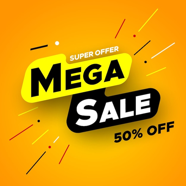 Vector mega sale banner special offer vector illustration