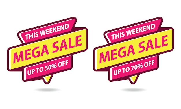 Mega Sale Banner Sticker Sjabloon Vector