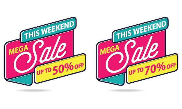 Vector mega sale banner sticker template vector