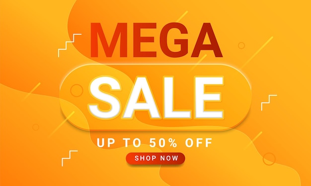 Vector mega sale banner template design