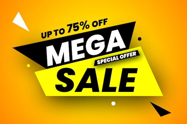 Mega sale banner Vector illustration