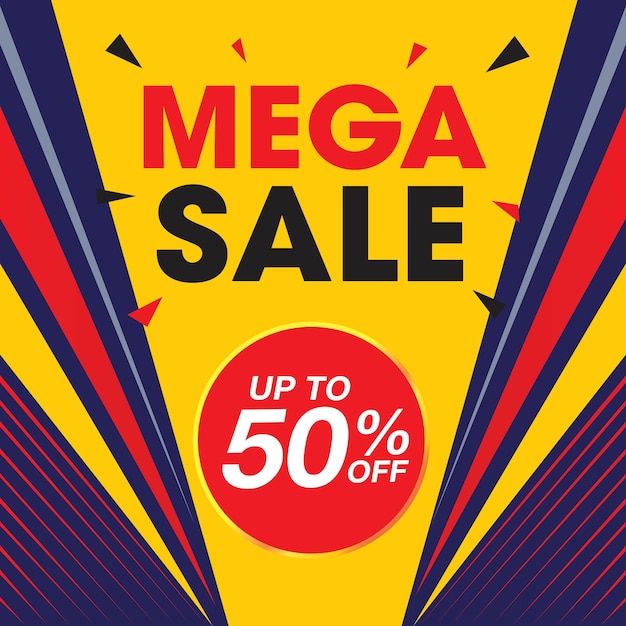 Vector mega sale banner vector template design