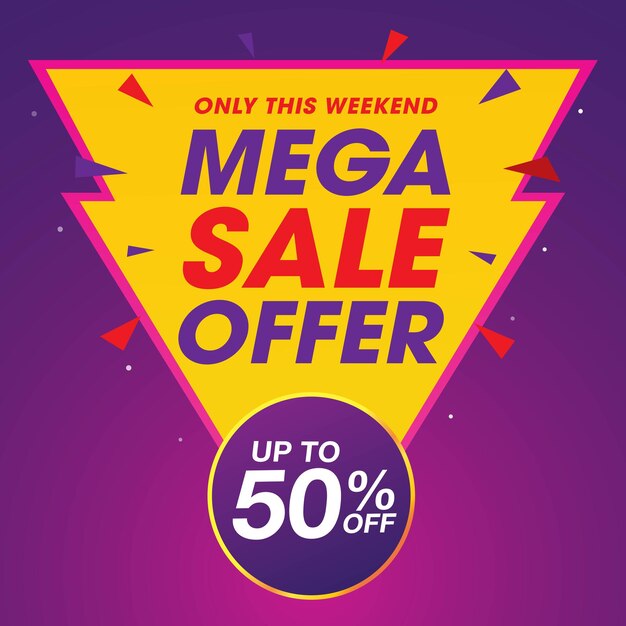 Vector mega sale banner vector template design