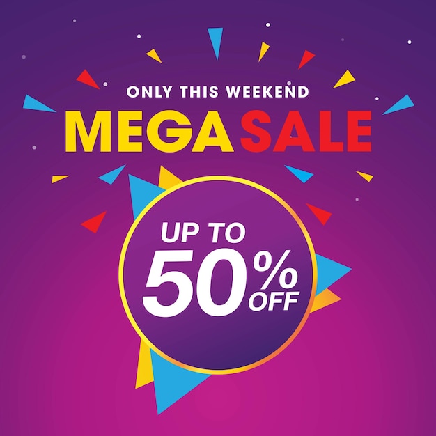 Mega Sale banner vector template design