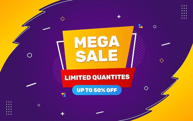 Mega sale banner with editable text effect