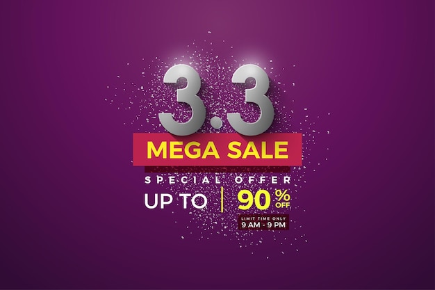 Mega sale bij 3 3 sale met zilveren cijfers