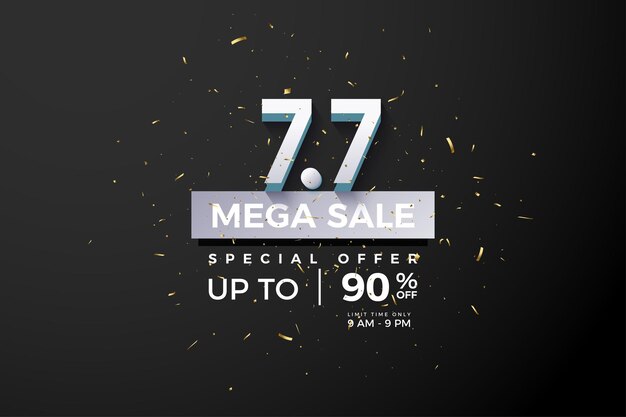 Mega sale bij 7 7 sale met witte glitter glitter