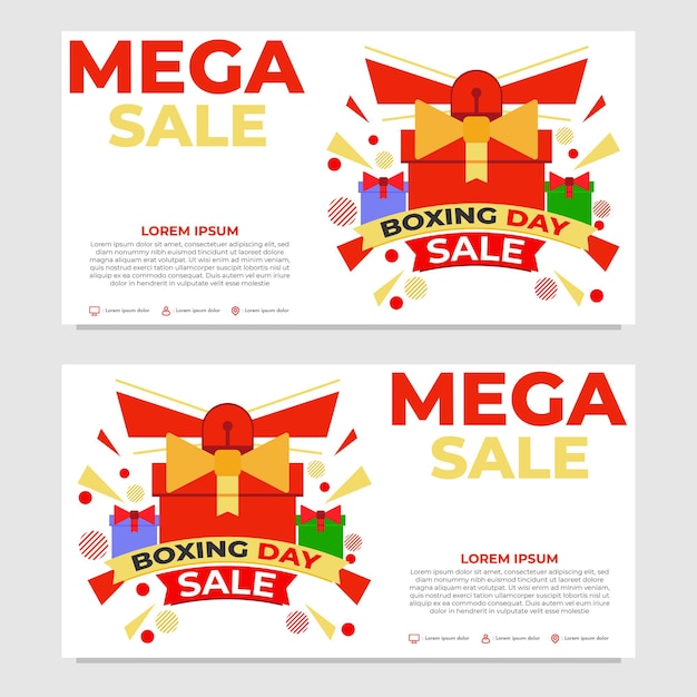 Mega sale boxing day promotion banner template