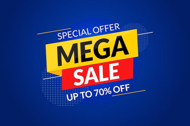 Mega sale colorful banner design.