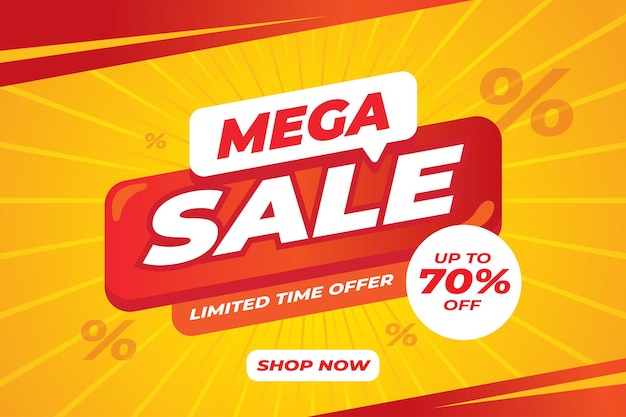 Mega sale discount banner background