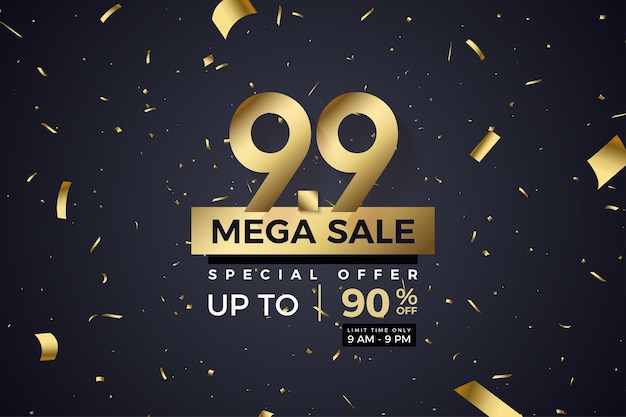 Mega sale and discount in a flat design