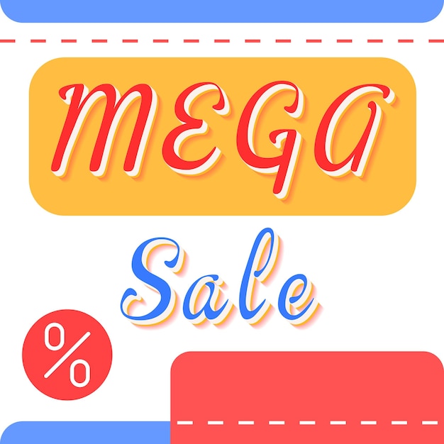 Mega vendita e banner promozionale di sconto