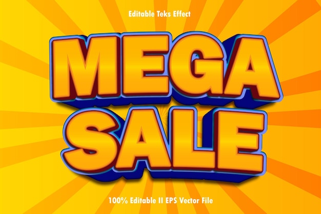 Mega Sale Editable Text Effect 3d Emboss Gradient Style