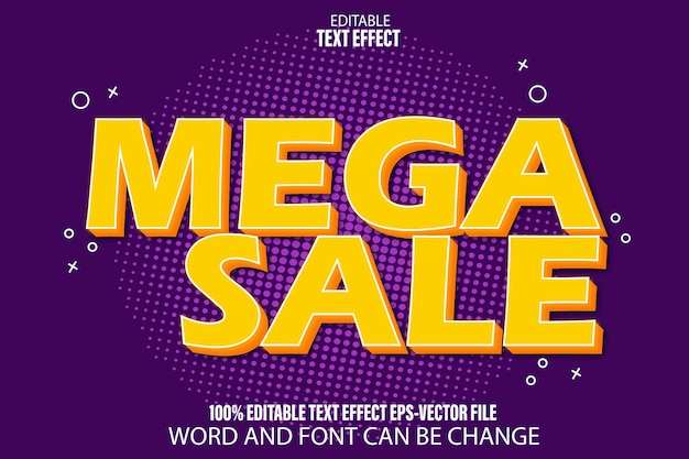 Mega Sale Editable Text Effect Flat Gradient Style