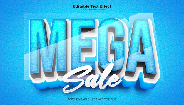 Мега распродажа редактируемый текстовый эффект в современном тренд-стиле