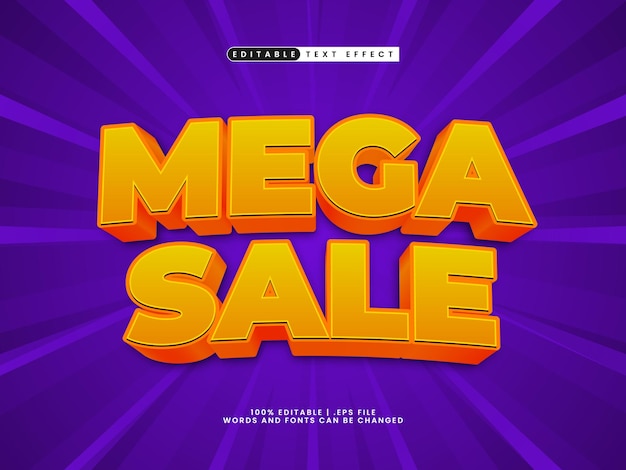 Mega sale editable text effect in a sale style