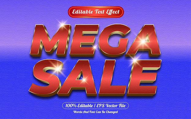 Mega sale editable text effect template style