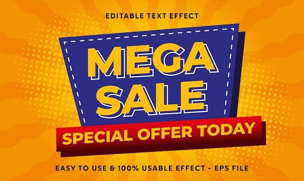 Vector mega sale editable text effect template