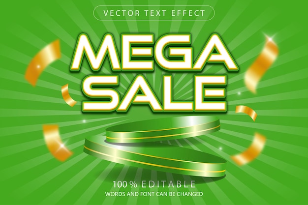 Mega sale editable text effect with podium