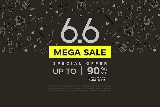 Mega sale en korting in sales promo bij 6 6 sale