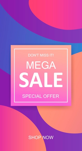 Mega sale-flyer in trendy memphis-stijl