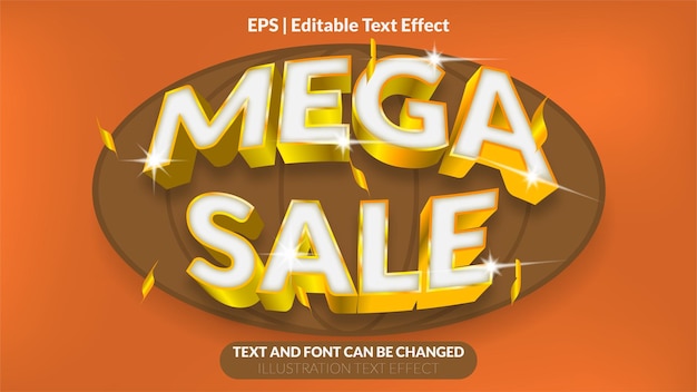 mega sale gold editable text effect