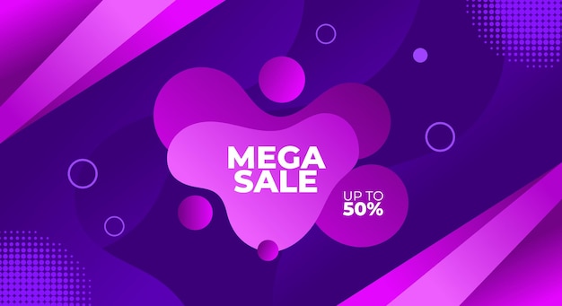 Mega sale gradient purple banner background