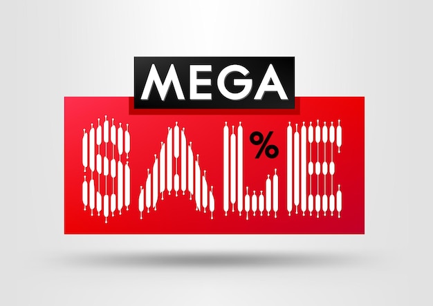 Vector mega sale label vector illustration