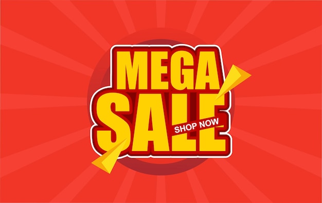 Mega sale logo with a red background