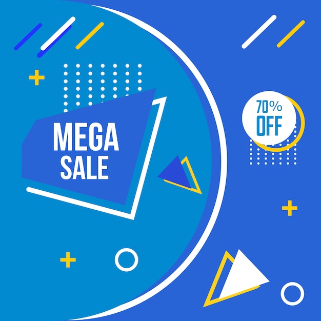 Mega Sale Мемфис Стиль фона