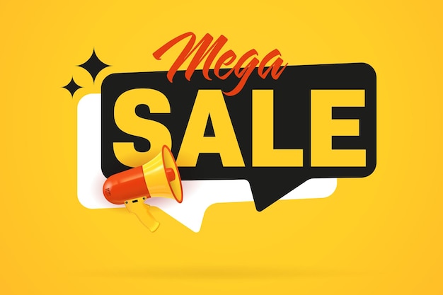 Mega sale offer promotional sticker design