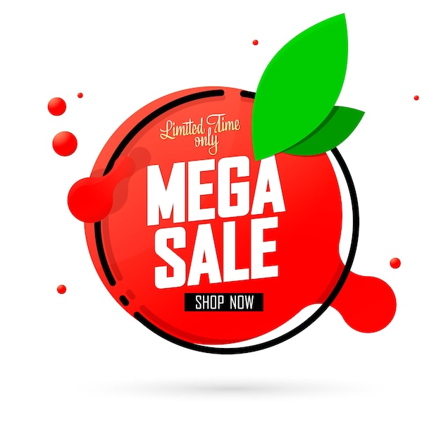 Плакат mega sale для векторной иллюстрации магазина или интернет-магазина