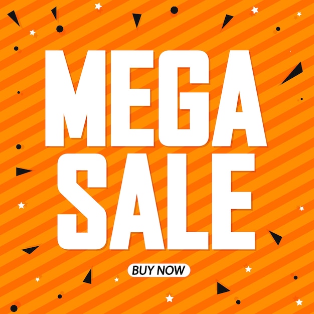 Vector mega sale poster for shop or online store vector illustration