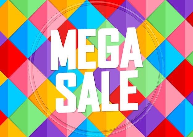 Mega Sale poster for shop or online store vector illustration