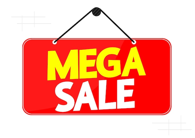 Плакат Mega Sale для векторной иллюстрации магазина или интернет-магазина