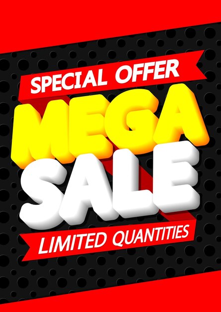 Mega Sale poster voor winkel of online winkel vectorillustratie