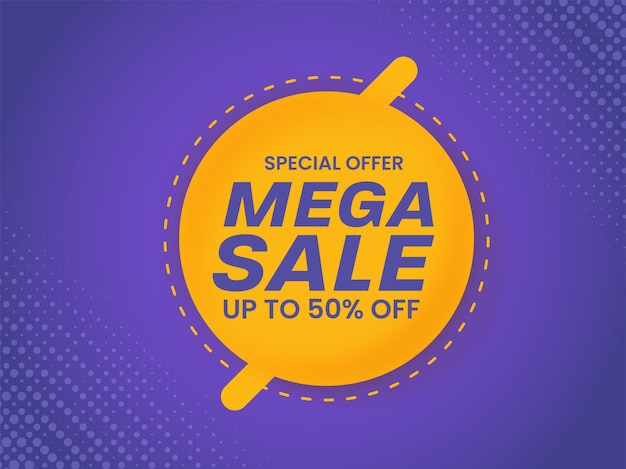 Mega Sale posterontwerp met 50 procent korting