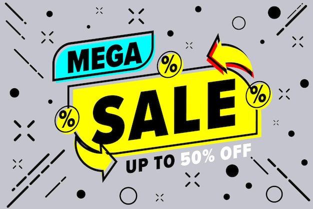 Vector mega sale price discount special offer banner