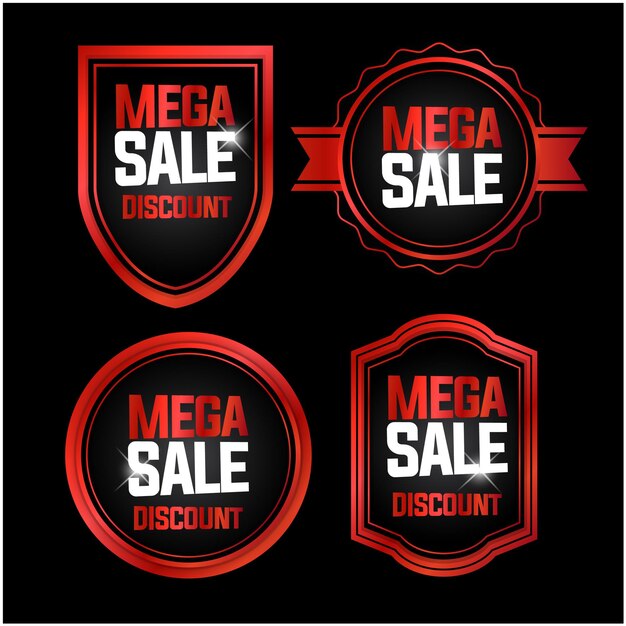 Vector mega sale rode label set