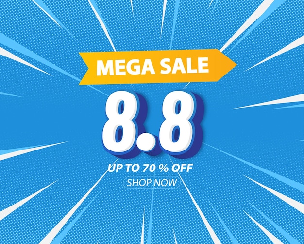 Mega sale shopping day banner background Vector