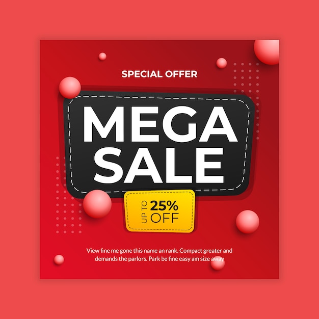 Mega sale social media banner post