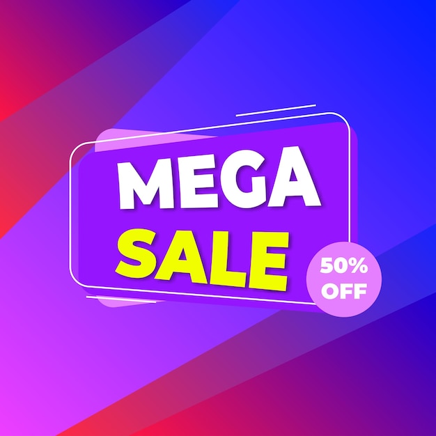 Mega sale social media banner template design