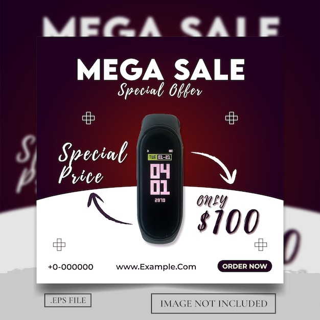 Пост или флаер в социальных сетях mega sale