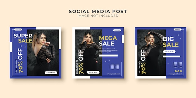 Mega sale social media post template