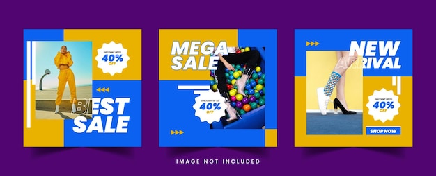 Vector mega sale social media posts template