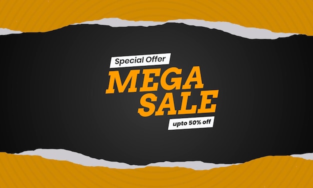 Vector mega sale social media template design