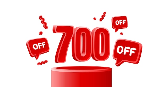 Mega sale special offer 700 off sale banner Sign board promotion Vector