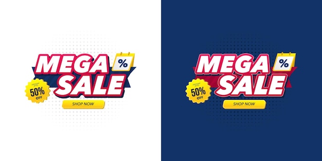 Vector mega sale special offer banner promotion design with different options