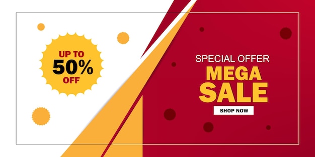 Mega sale and special offer banner vector design