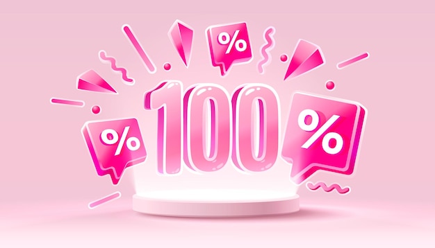 Mega sale special offer happy 100 off sale banner sign board promotion vector